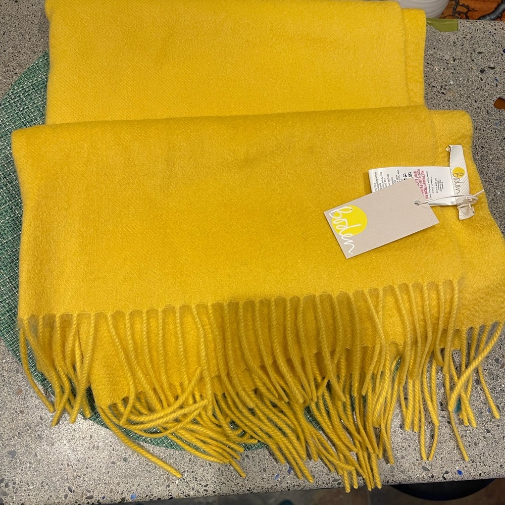 Boden Wool Scarf Yellow NWT